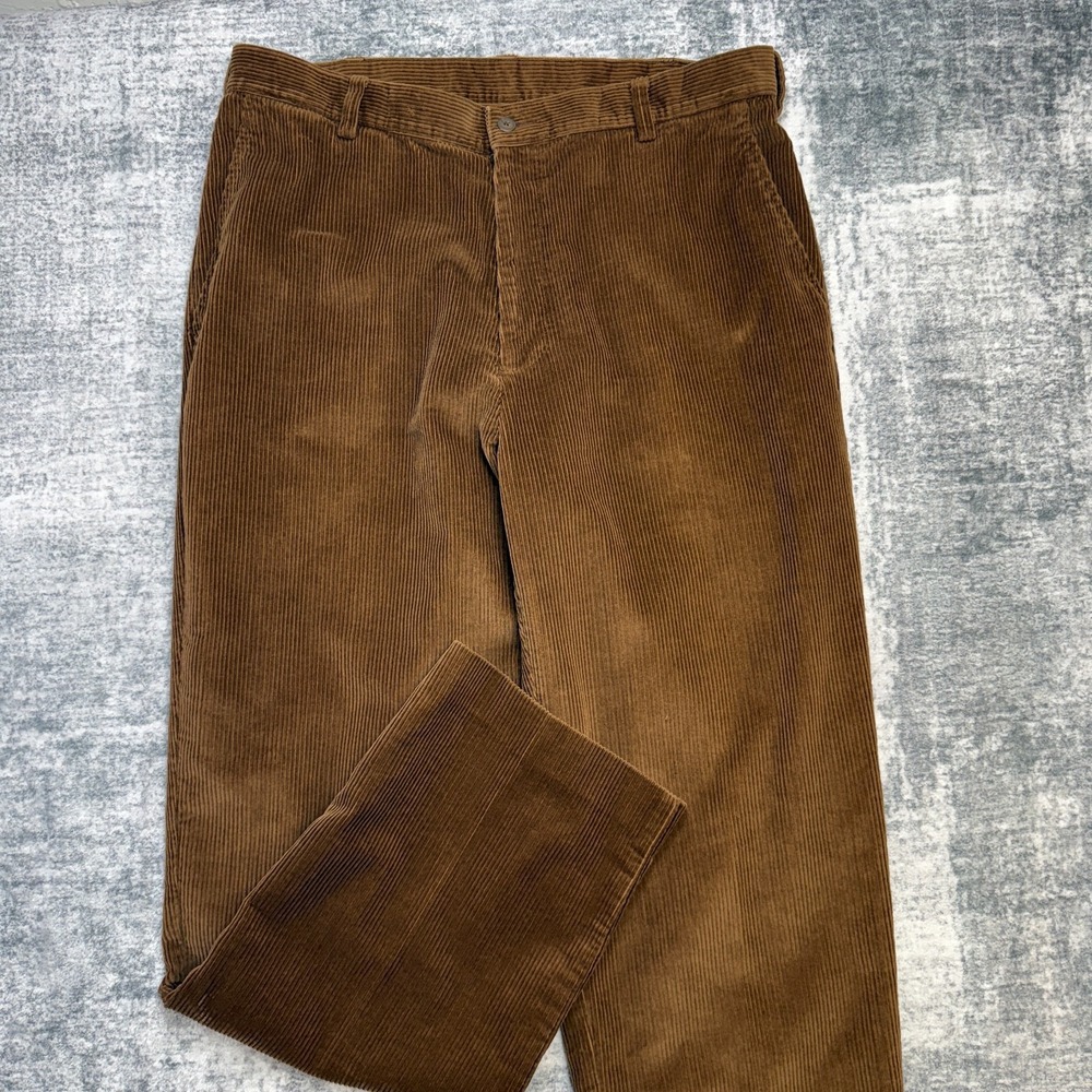 Jos A Bank Corduroy Pant Men 36x32 (34x32) Brown Wide Wale Ivy Academia Trousers
